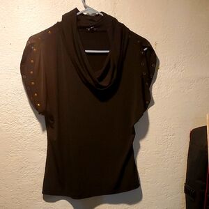 Black Cowl Neck Top